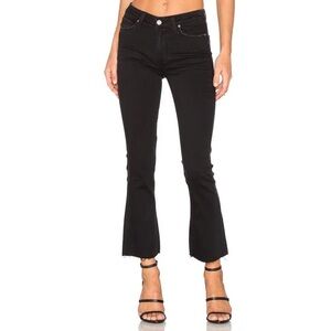 Paige Denim Colette Crop flare black jeans with a raw hem